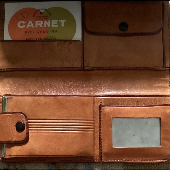 New Carnet Piel Genuina Woman Wallet Made In Mexico Hand Made Vintage 1987 . - Picture 5 of 10